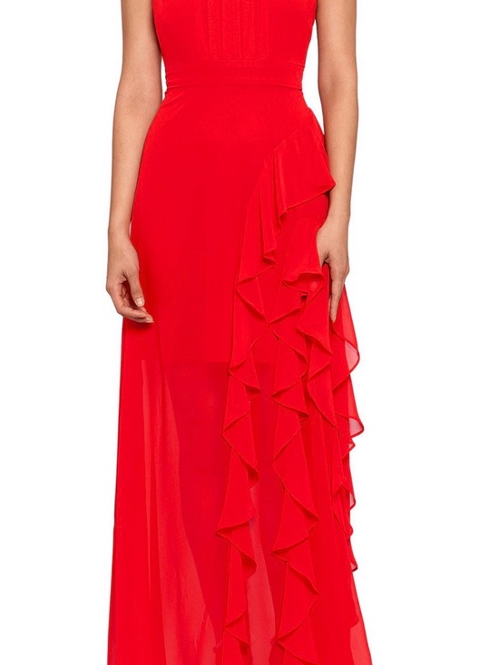 Betsy & Adam Dresses & Skirts - Betsy & Adam Bold Red Ruffled Maxi dress